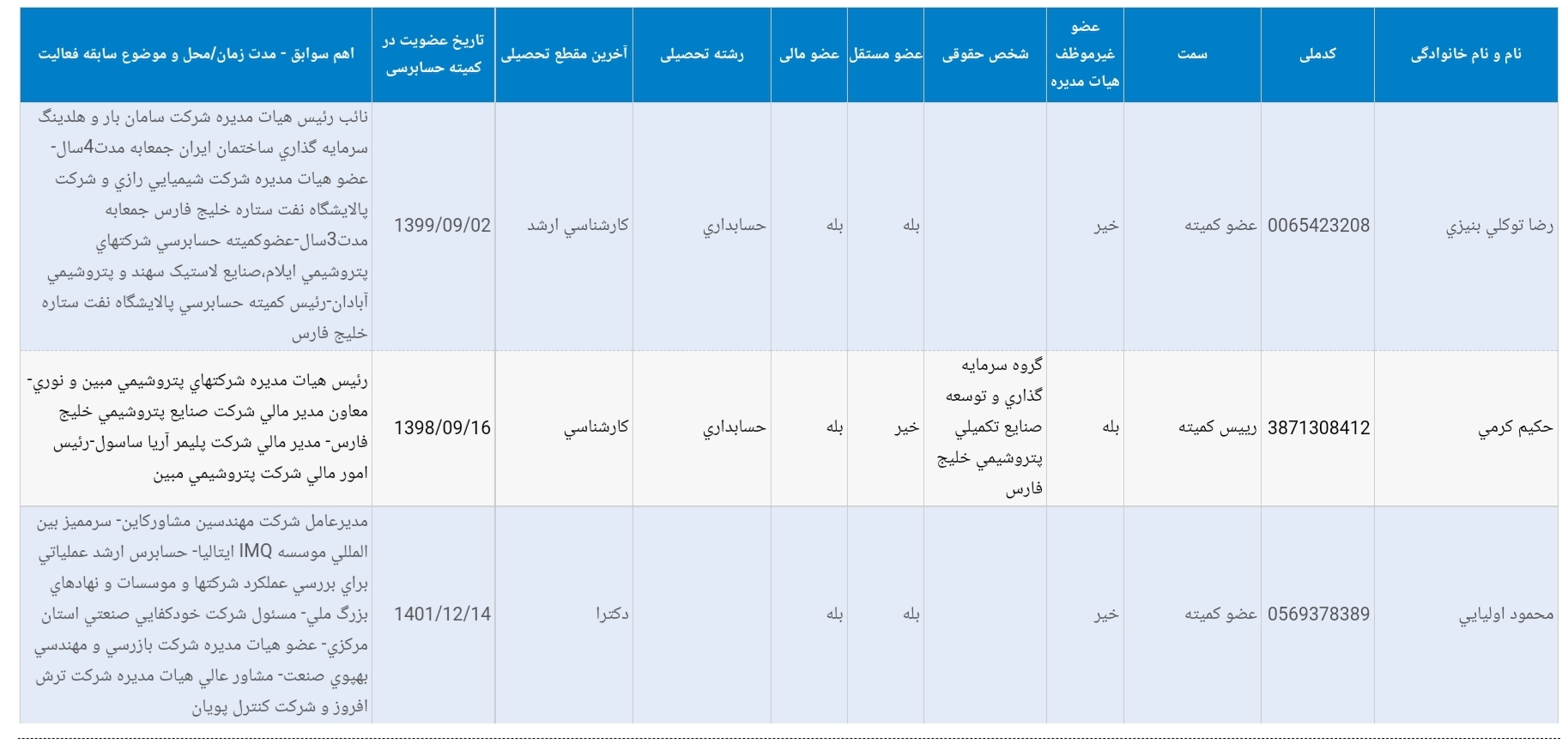 کمیته حسابرسی ۱۴۰۲